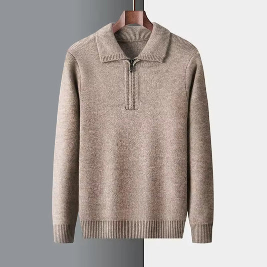 100% Cashmere Quarter Zip Sweater – Hypoallergenic | Skin-Soft | ASCENDARY®