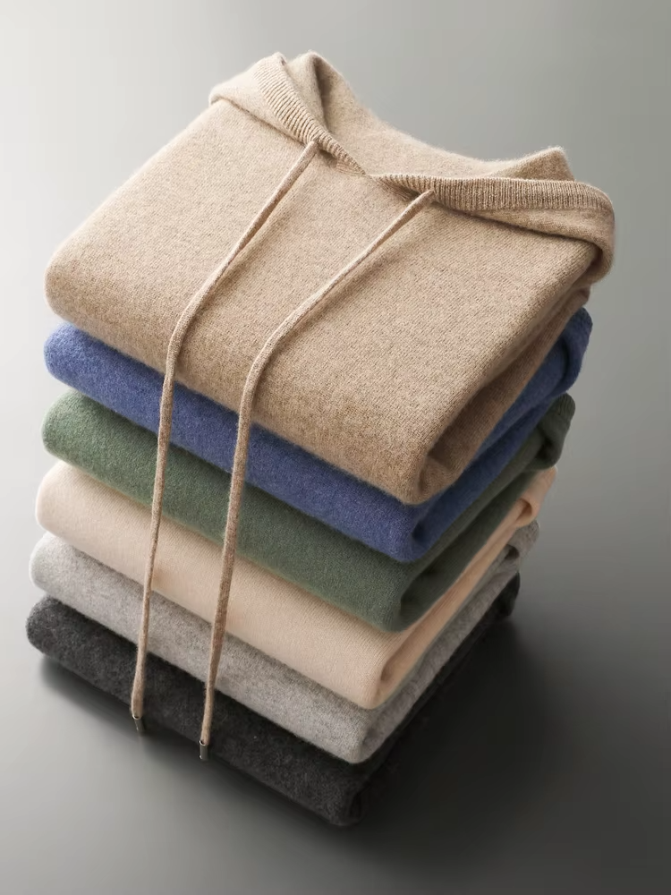 Men's Extra-Fine Merino Wool Leisure Hoodie – Relaxed Fit – ASCENDARY®