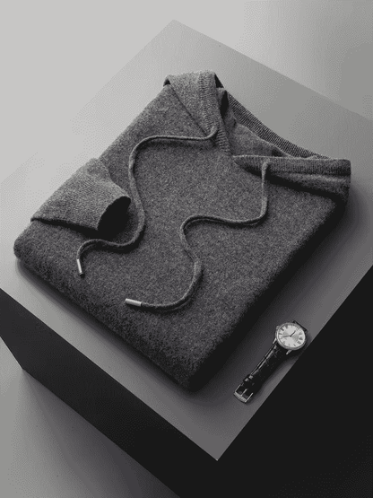 Men's Extra-Fine Merino Wool Leisure Hoodie – Relaxed Fit – ASCENDARY®