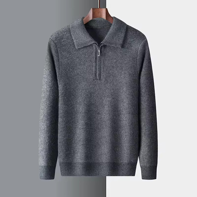 100% Cashmere Quarter Zip Sweater – Hypoallergenic | Skin-Soft | ASCENDARY®