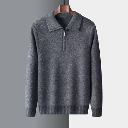 100% Cashmere Quarter Zip Sweater – Hypoallergenic | Skin-Soft | ASCENDARY®