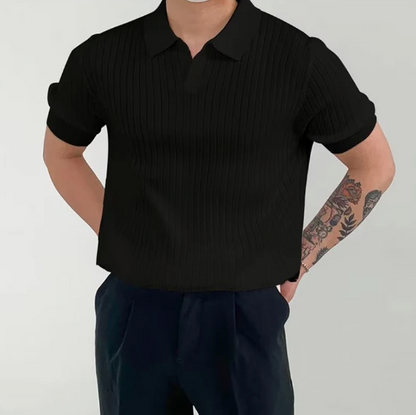 Pisa Ribbed Cotton Polo – Breathable Mesh | Skin-Gentle | ASCENDARY®