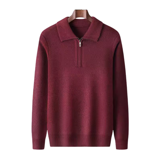 100% Cashmere Quarter Zip Sweater – Hypoallergenic | Skin-Soft | ASCENDARY®
