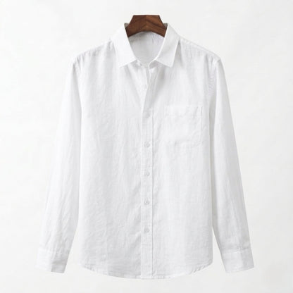 Cannes Linen Shirt – Long Sleeve | Hypoallergenic | Skin-Soft Linen | ASCENDARY®