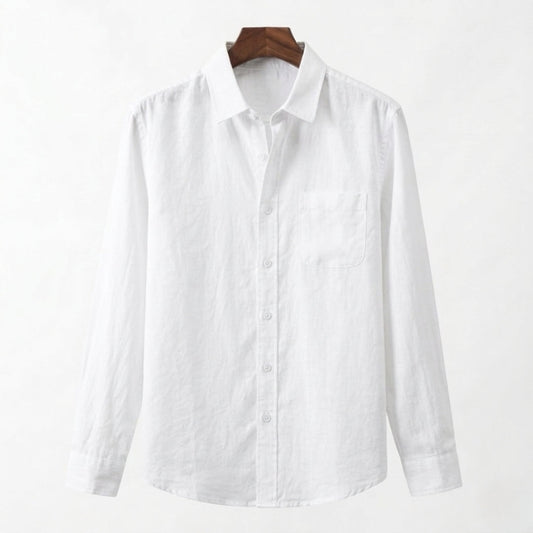 Cannes Linen Shirt – Long Sleeve | Hypoallergenic | Skin-Soft Linen | ASCENDARY®