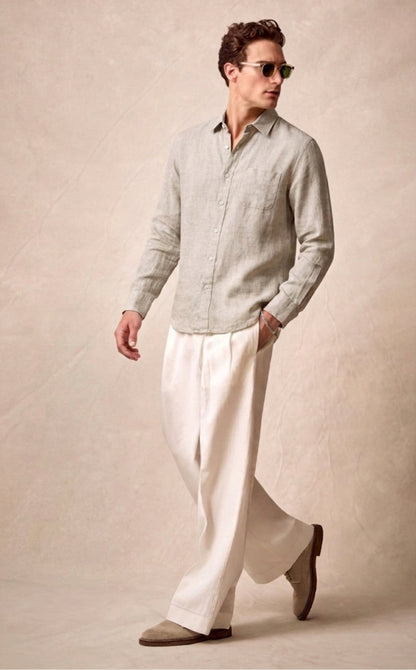 Cannes Linen Shirt – Long Sleeve | Hypoallergenic | Skin-Soft Linen | ASCENDARY®