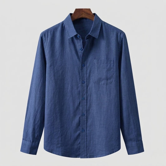 Cannes Linen Shirt – Long Sleeve | Hypoallergenic | Skin-Soft Linen | ASCENDARY®