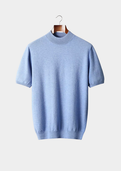 Men's 100% Cashmere Mock Neck T-Shirt – Luxury Knitwear – ASCENDARY®