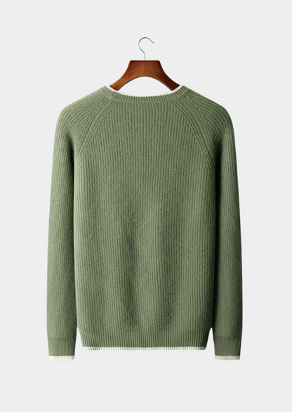 Men's Extra-Fine Merino Wool Two-Tone Crewneck Sweater – ASCENDARY®
