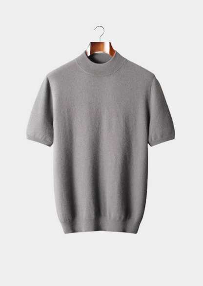 Men's 100% Cashmere Mock Neck T-Shirt – Luxury Knitwear – ASCENDARY®