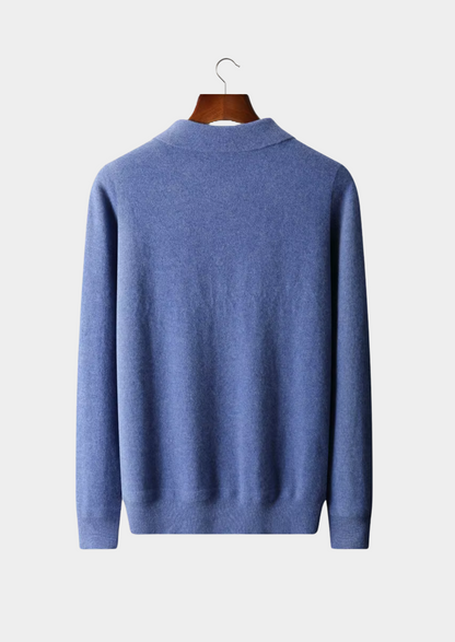 Men's Extra-Fine Merino Wool Half-Zip Polo Sweater – ASCENDARY®