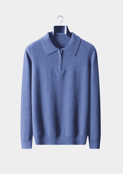 Men's Extra-Fine Merino Wool Half-Zip Polo Sweater – ASCENDARY®