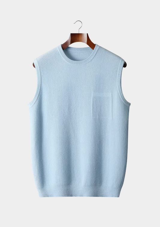100% Cashmere Crewneck Vest – Hypoallergenic | Skin-Soft Layer | ASCENDARY®