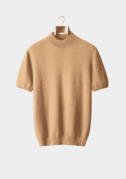 Men's 100% Cashmere Mock Neck T-Shirt – Luxury Knitwear – ASCENDARY®