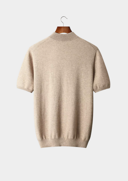 Men's 100% Cashmere Mock Neck T-Shirt – Luxury Knitwear – ASCENDARY®
