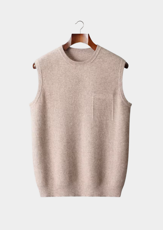 100% Cashmere Crewneck Vest – Hypoallergenic | Skin-Soft Layer | ASCENDARY®