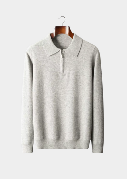 Men's Extra-Fine Merino Wool Half-Zip Polo Sweater – ASCENDARY®