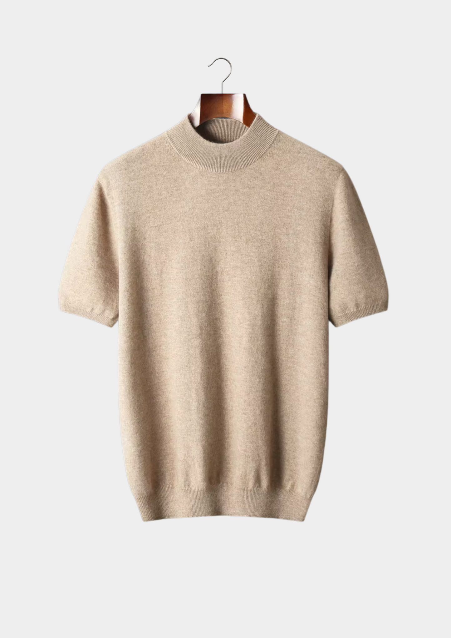 Men's 100% Cashmere Mock Neck T-Shirt – Luxury Knitwear – ASCENDARY®