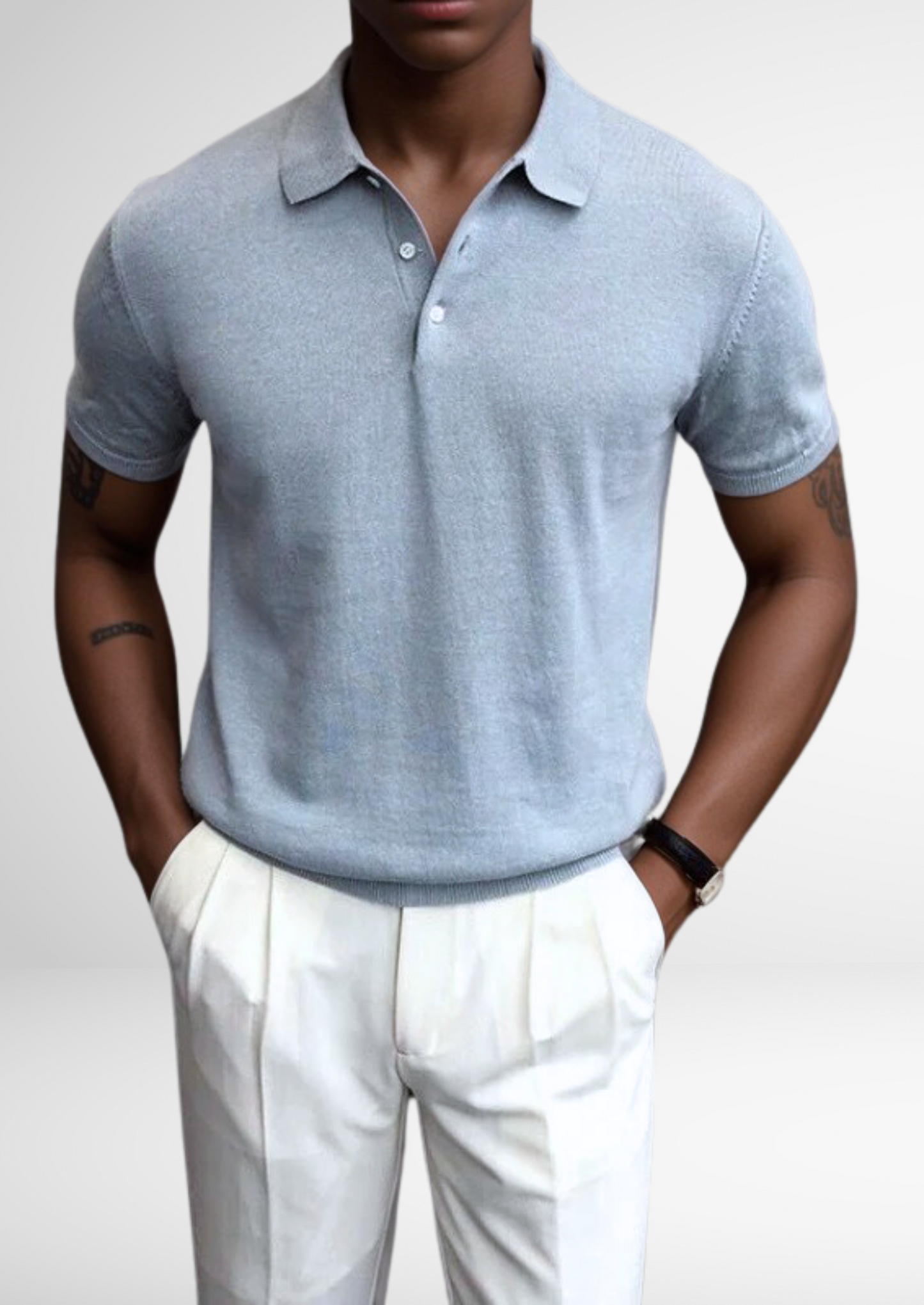 Men's Soft-Touch Knitted Polo Shirt – Slim Fit – ASCENDARY®