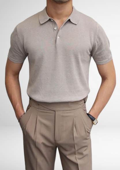 Men's Soft-Touch Knitted Polo Shirt – Slim Fit – ASCENDARY®