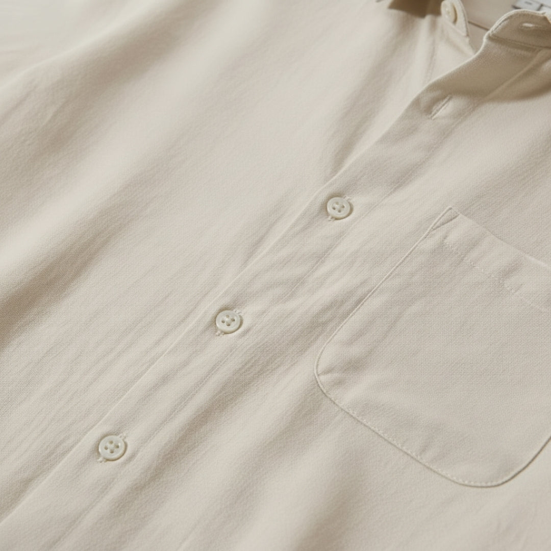 Cannes Linen Shirt – Short Sleeve | Hypoallergenic | Skin-Soft Linen | ASCENDARY®