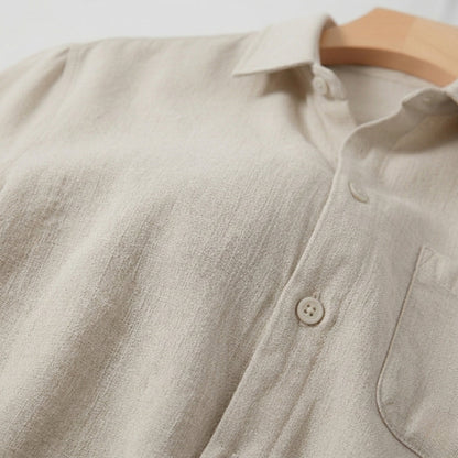 Cannes Linen Shirt – Short Sleeve | Hypoallergenic | Skin-Soft Linen | ASCENDARY®