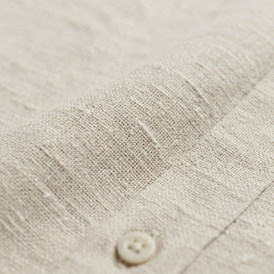 Cannes Linen Shirt – Short Sleeve | Hypoallergenic | Skin-Soft Linen | ASCENDARY®