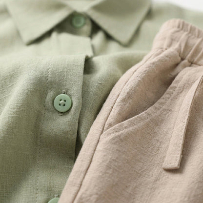 Linen Set (Short) – Hypoallergenic | Shirt & Shorts Matching Set | ASCENDARY®