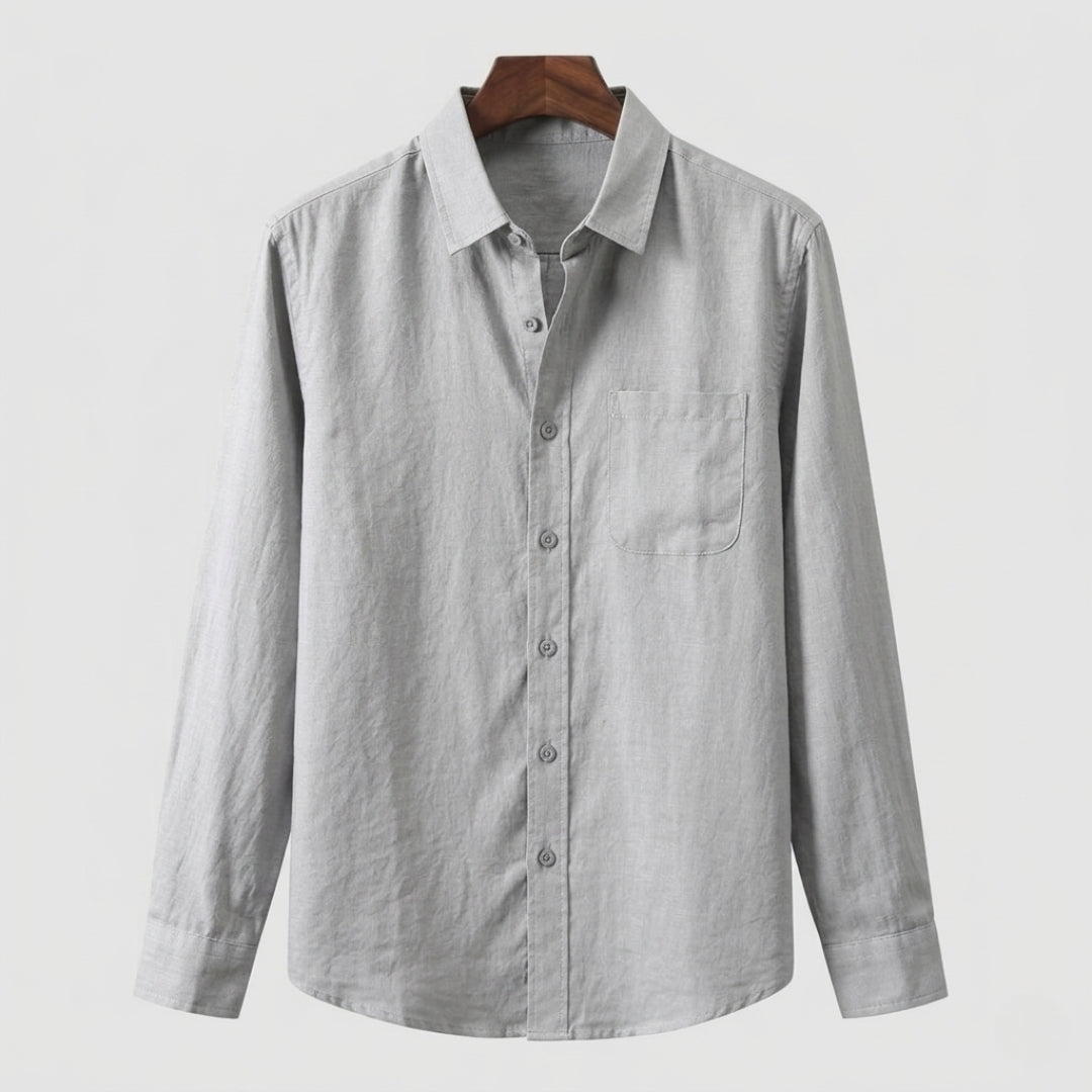 Cannes Linen Shirt – Long Sleeve | Hypoallergenic | Skin-Soft Linen | ASCENDARY®