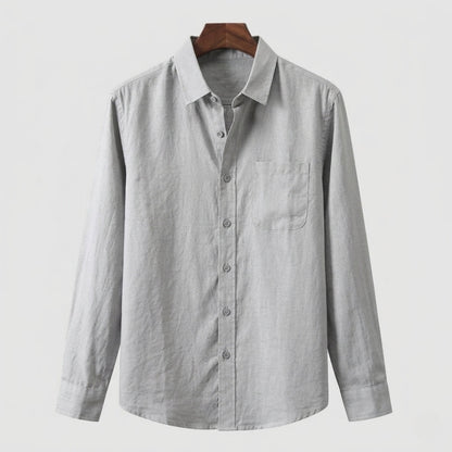 Cannes Linen Shirt – Long Sleeve | Hypoallergenic | Skin-Soft Linen | ASCENDARY®