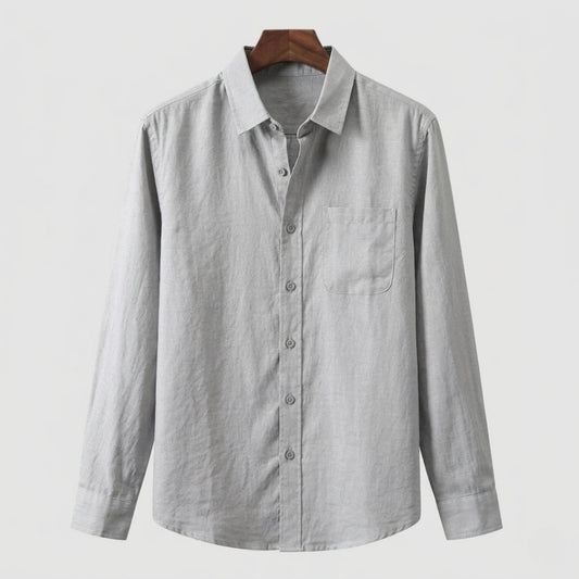 Cannes Linen Shirt – Long Sleeve | Hypoallergenic | Skin-Soft Linen | ASCENDARY®