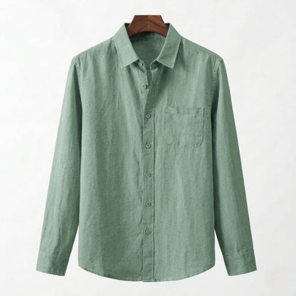 Cannes Linen Shirt – Long Sleeve | Hypoallergenic | Skin-Soft Linen | ASCENDARY®
