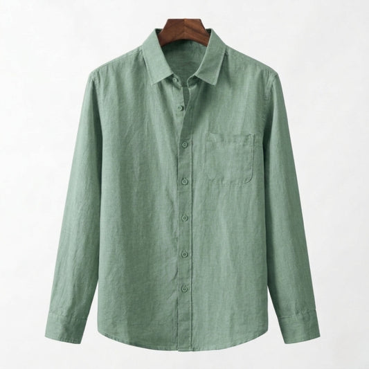 Cannes Linen Shirt – Long Sleeve | Hypoallergenic | Skin-Soft Linen | ASCENDARY®