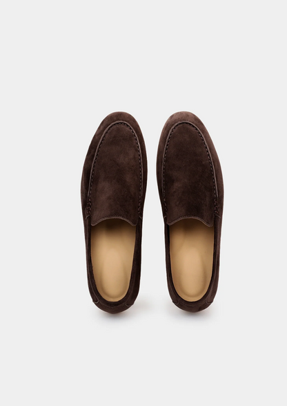 ASCENDARY Marina Loafers – Men's Hypoallergenic Suede Slip-On, Coffee Brown