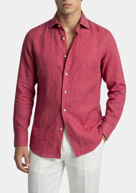 Portofino Coastal Shirt Pink | Skin-Soft Linen Blend | ASCENDARY®