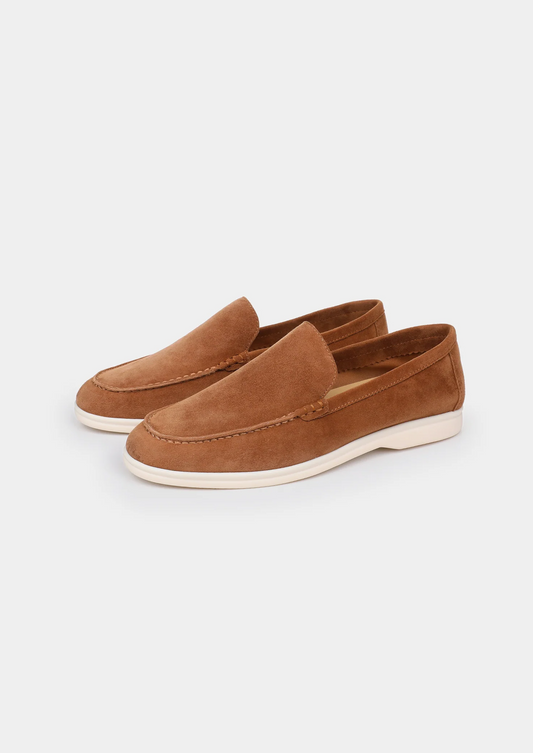 Men's Sheepskin Suede Loafers Caramel | Hypoallergenic | ASCENDARY UK