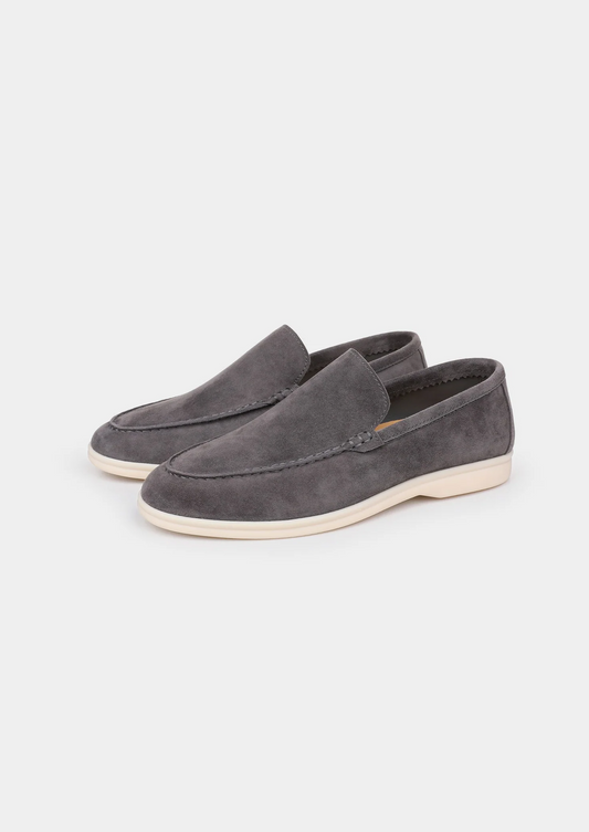 ASCENDARY Marina Loafers – Men's Hypoallergenic Suede Slip-On, Fog Gray