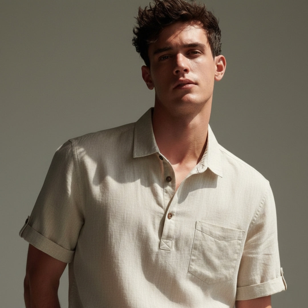 Fez Linen Polo – Hypoallergenic | Breathable Natural Linen | ASCENDARY®